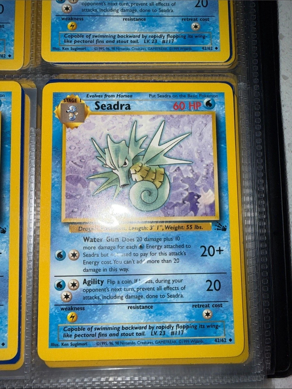 Pokémon Seadra Trading Card 42/102 vintage